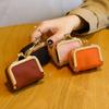 Nueva Bolsa Compacta Dorada de Cuero Genuino Bolsa para Joyería Anillo de Diamantes Mini Anillo Collar Aretes Joyero Monedero