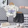 Ropa para Niños, Conjunto de Ropa de Verano para Niños, Ropa para Niños Estilo Nuevo, Ropa de Verano para Niños, Atractivo Conjunto de Dos Piezas con Cuello Redondo y Mangas Cortas para Bebés, Moderno
