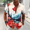 Comércio Exterior Amazon Venda Quente Camisa Masculina com Estampa Digital 3D Dia Nacional Canadense Manga Curta com Bolso Canguru Calças