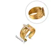 Anillo de Acero Inoxidable Nuevo Europeo y Americano con Circonita y Perla de Imitación Anillo Chapado en Oro para Mujer Anillo Pequeño Fresco de Acero de Titanio con Forma de Serpiente Accesorios
