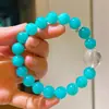Pulseira de alta qualidade com design de cristal branco leitoso pedra Tianhe natural 9-10mm