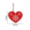 Nuevas decoraciones navideñas rojas virutas de madera Árbol de Navidad de madera copo de nieve con colgante de cuerda