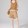 Shorts de Traje para Mujer Verano Delgados Línea A Pierna Ancha Cintura Alta Ajustados Casuales Blanco Crudo 2025 Nuevo Sueltos Negros