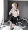 Sanshengyin Lingerie Sexy Justa que Abraça o Quadril Uniforme de Secretária Ol Tentação Roupa de Professora Boate 2470