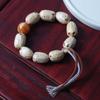 Pulsera de Semillas de Bodhi de Tres Vías con Cinco Ojos y Borla de Cera de Abeja, Cuenta de la Fortuna, Semilla Original Vintage, Juguete Cultural, Cuentas Budistas, Pulsera Portátil Unisex
