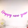 Decoración de Fiesta Bandera Brillante Láser Popular Estilo Isn Año Nuevo Bandera de Letras Feliz Año Nuevo
