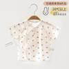 Ropa de verano coreana de manga corta con espalda descubierta para bebés y niños pequeños Ropa para salir de Tencel Lyocell para hombres y mujeres ropa para aire acondicionado fina para bebés