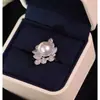Artesanía Robusta Transfronteriza Estilo Old Money Floral Zirconia 5A Anillo Abierto Moda Lujo Anillo de Flor Accesorio Anillo Venta al por Mayor