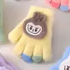Guantes de Peluche de Dibujos Animados para Niños Invierno Cálidos y Engrosados Estilo Coreano Lindo Conejo Escribir Guantes de Cinco Dedos