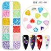 Arte de uñas para el día de San Valentín, cerámica suave, lentejuelas, maquillaje de color, arte de uñas, lentejuelas, joyería, uñas de amor, pegatinas para uñas, esmalte de uñas, polvo brillante