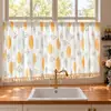 Série Floral Francesa Barra de Bolso Sem Furo Cortina Curta Janela Pequena de Cozinha Estampa Floral Meia Cortina Barra Retrátil Cortina Simples para Café