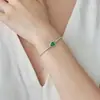 Pulsera de Calabaza de Plata de Ley S925 Yilu con Jade Verde, una Pieza de Joyería de Plata de Nuevo Estilo Chino Lujosa y Elegante