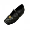 Sapatos Mary Jane Acolchoados Florais com Fivela de Metal Estilo Coreano Inspirados em Chanel para Mulheres, Novo Modelo Primavera 2026, Salto Escondido de Bico Baixo