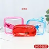 Bolsa de plástico transparente con forma de hueso, venta al por mayor, con logotipo personalizado, para artículos de tocador y cosméticos, bolsa de lavado de PVC personalizada.