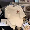 Camiseta para hombre juvenil blanca pura cuello redondo top estampado casual retro Top para pareja usar mismo estilo