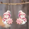 Pendientes Acrílicos de Venta Caliente Transfronteriza, Canción de Amor de Invierno, Lindo Patrón de Muñeco de Nieve, Pendientes Acrílicos, Accesorios de Invierno para Niñas