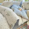 Set de Cuatro Piezas para Dormir Desnudo Transpirable Grado A para Mamá y Bebé Sensación de Nube Esponjosa Muselina de Doble Capa Ropa de Cama para Dormitorio Set de Tres 3 o Cuatro 4 Piezas Sábana Funda de Edredón