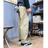 Calças Casuais Masculinas, Estilo Fino de Verão, Roupa de Trabalho para Exterior, Funcional, Pequena Etiqueta Branca, Modelagem Solta, Versátil, Calças Reta Levemente Afuniladas