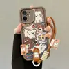Adequado para Apple XS Pulseira com Rebites Iphone6Plus Pintada à Mão Moda 11 Transfronteiriço Gatinho Kt Se2 Capa de Celular 7/8P