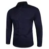 Aliexpress Cross-Border Novas Camisas Masculinas de Manga Longa Estilo Coreano Moda Jovem Slim Casual de Negócios Camisas Simples Atacado