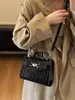 Bolsa Pequena Estampa de Leopardo Maillard para Mulheres 2025 Nova Bolsa de Mão Retrô com Padrão de Pedra Bolsa Quadrada Pequena Bolsa Transversal Texturizada Outono e Inverno