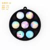 Cuentas de Silicona Pulsera de Transferencia de Agua Colorida Cuentas Redondas Perforadas Cuentas Sueltas Mordedor de Grado Alimenticio 15mm Accesorios para Bricolaje Cuentas para Orejas