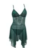 Camisón de encaje para mujer, con paneles de malla transparente, un diseño sexy de espalda abierta y un estilo seductor y atractivo, perfecto como lencería o ropa de estar por casa.. 8012