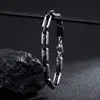 Pulsera de acero de titanio entrelazada, no se decolora, moda masculina, versátil para el uso diario, accesorio geométrico hip-hop moderno para mujer