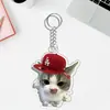 Lindos accesorios navideños para mascotas, nuevos llaveros de dibujos animados acrílicos para compañeros de clase, accesorios transfronterizos para perros y gatos