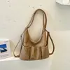 Bolsa de mano informal de gran capacidad, bolso de hombro de color liso, bolso de hombro informal estilo coreano para mujer, bolso plisado simple, bolso para ir al trabajo para mujer
