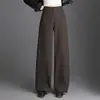 Calças casuais pantalona para mulheres, calças de cintura alta, novo estilo outono 2026, populares este ano, modelagem solta, afina a silhueta, calças de perna reta, estilosas