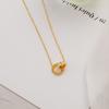 Collar de acero de titanio de moda europea y americana transfronteriza que no se desvanece para mujer, con forma de corazón de amor, nicho de alta gama, lujo ligero, versátil, cadena para la clavícula, joyería