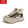 Zgsx-28092 Tênis Dad para Mulheres Inverno 2025 Versão Coreana Novo Pelúcia Estudante Esportivo Casual Quente