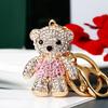 Llavero de Oso de Diamante para Coche Colgante Lindo para Mochila Escolar de Mujer Llavero de Metal Regalo Creativo Transfronterizo Venta al por Mayor