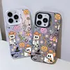 Capa de celular com ilustração de fantasma de abóbora mais vendida internacionalmente, adequada para iPhone 18 Pro, nova capa Halloween IMD cor prata