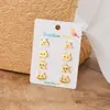 Brincos de Gato Cartoon Fofos e Divertidos Estilo Japonês e Coreano para Estudantes, Designs Únicos para Cada Dia da Semana, Mini Tarraxas no Atacado