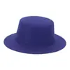 Sombrilla GD casual negro estrella mismo estilo sombrero de copa retro caballero estilo británico copa plana sombrero plano de tweed de copa plana para hombres y mujeres