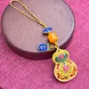 Pingente de chaveiro de cabaça oca antiga com cinábrio, popular para homens e mulheres, casais, joia de chaveiro de alta qualidade, bolsa