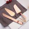 Cuchillo y tenedor para pastel de luna de postre para el hogar, dorado, de acero inoxidable de alta calidad, cuchillo y tenedor para pastel, mesa de postre de alta gama, pastel de titanio dorado