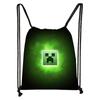 Sacola de Compras Personalizada de Moda Minecraft com Bolso de Cordão Criativo Portátil para Crianças ao Ar Livre Estudante Sacola com Cordão Atacado