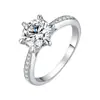 Anillo de Diamante Moissanita Corte Redondo Clásico 1ct TK Popular de Moda Más Vendido Anillo de Diamante Moissanita de 1 Quilate para Novia Boda