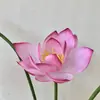 Flor y hoja de loto biónica artificial 3D, nueva decoración de flor de loto artificial estilo chino para sala de estar y mesa de comedor, venta al por mayor