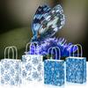Bd159 Precio Especial Estilo Chino Flor Peonía Porcelana Azul y Blanca Azul y Blanca Compañero de Fiesta Regalo Mochila Bolsa de Papel Kraft