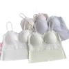 Estilo Francês Exquisito Renda Tubinho Alça Colete Pequeno Push-up Anti-queda Respirável Costas Bonitas Sutiã Esportivo Feminino Faixa para Peito