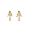 Pendientes de Navidad de Moda Transfronterizos Europeos y Americanos Lindos Dibujos Animados Árbol de Navidad Pendientes de Papá Noel Pendientes Festivos