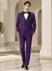 Traje de tres piezas para hombre, con cuello mandarín, adecuado para novios, padrinos de boda, ceremonias de boda y ocasiones de etiqueta business.; hecho a medida
