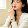 Pulsera de Cristal Natural, Simple de un Solo Círculo con Cuentas Redondas Joyería Transfronteriza, Joyería Estilo Pareja de Ágata Roja, Pulseras de Cristal para la Mano