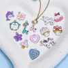 Colgante de Flor con Forma de Corazón Multicolor Aleación de Esmalte Accesorios de Joyería DIY Materiales Ecológicos Fábrica Colgante Accesorios Personalización