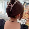 Grampo de Cabelo Flor de Strass Cor de Rosa Manta, Presilha de Cabelo Elegante e da Moda de Luxo Leve, Presilha Shark de Alta Qualidade Coreana para Traseira da Cabeça
