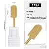 Broca de Tungstênio para Nail Art Remoção de Esmalte em Gel Gel UV Cilindro Dourado Cabeça Redonda Removedor de Cutícula Ferramenta de Broca para Manicure